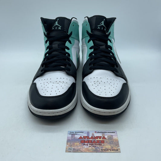 Size 13 - Air Jordan 1 Mid Tropical Twist Blue Black White Leather (554724-132)