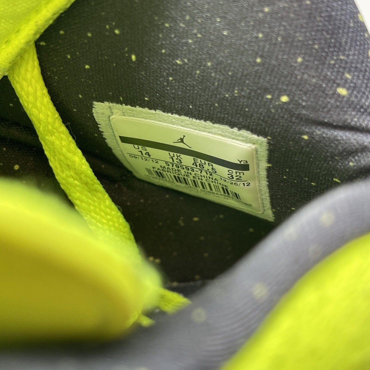 Size 14 - Jordan Spizike BHM Neon Yellow White Black Suede (579593-712)