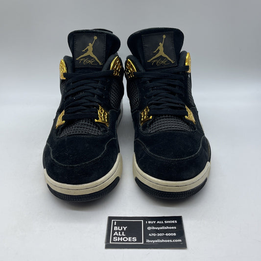 Size 13 - Air Jordan 4 Retro Royalty 2017 Black Gold Suede (308497-032)