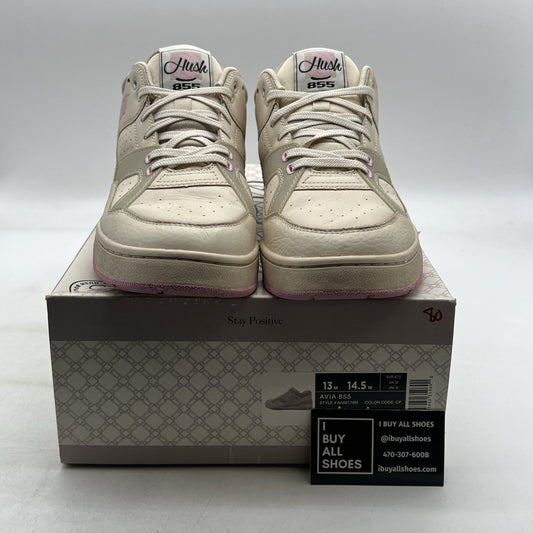 Size 13 - Avia 855 x Hush Basketball Shoes Low Top Retro White/pink Mens