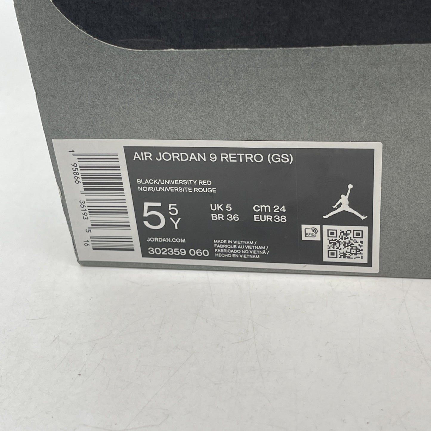 Size 5.5 - Air Jordan 9 Retro Particle Gray 2022