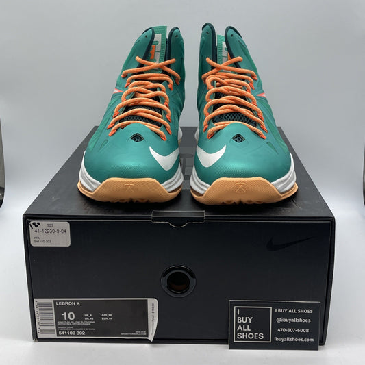 Size 10 - Nike LeBron 10 Miami Dolphins Blue White Leather (541100-302)