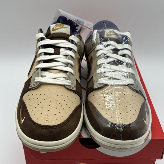 Size 9 - Nike Dunk Low Premium Setsubun Purple Beige Cracked Leather Suede