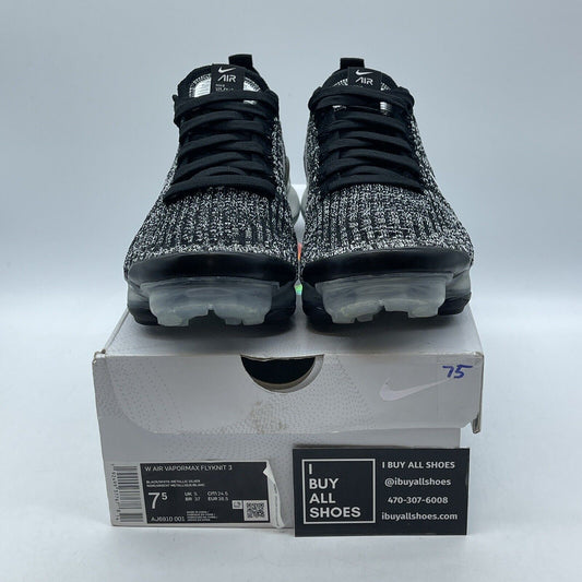 Size 7.5W - Nike Air VaporMax Flyknit 3 Oreo Black White Suede (AJ6910-001)
