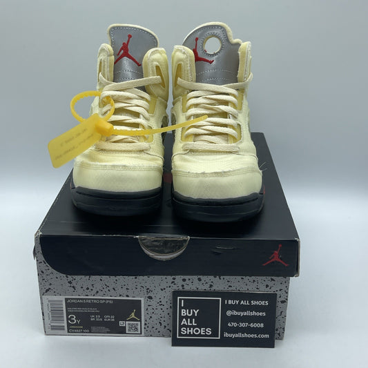 Size 3Y(PS) - Jordan 5 Retro SP x Off-White Mid Sail Suede (CV4827-100)
