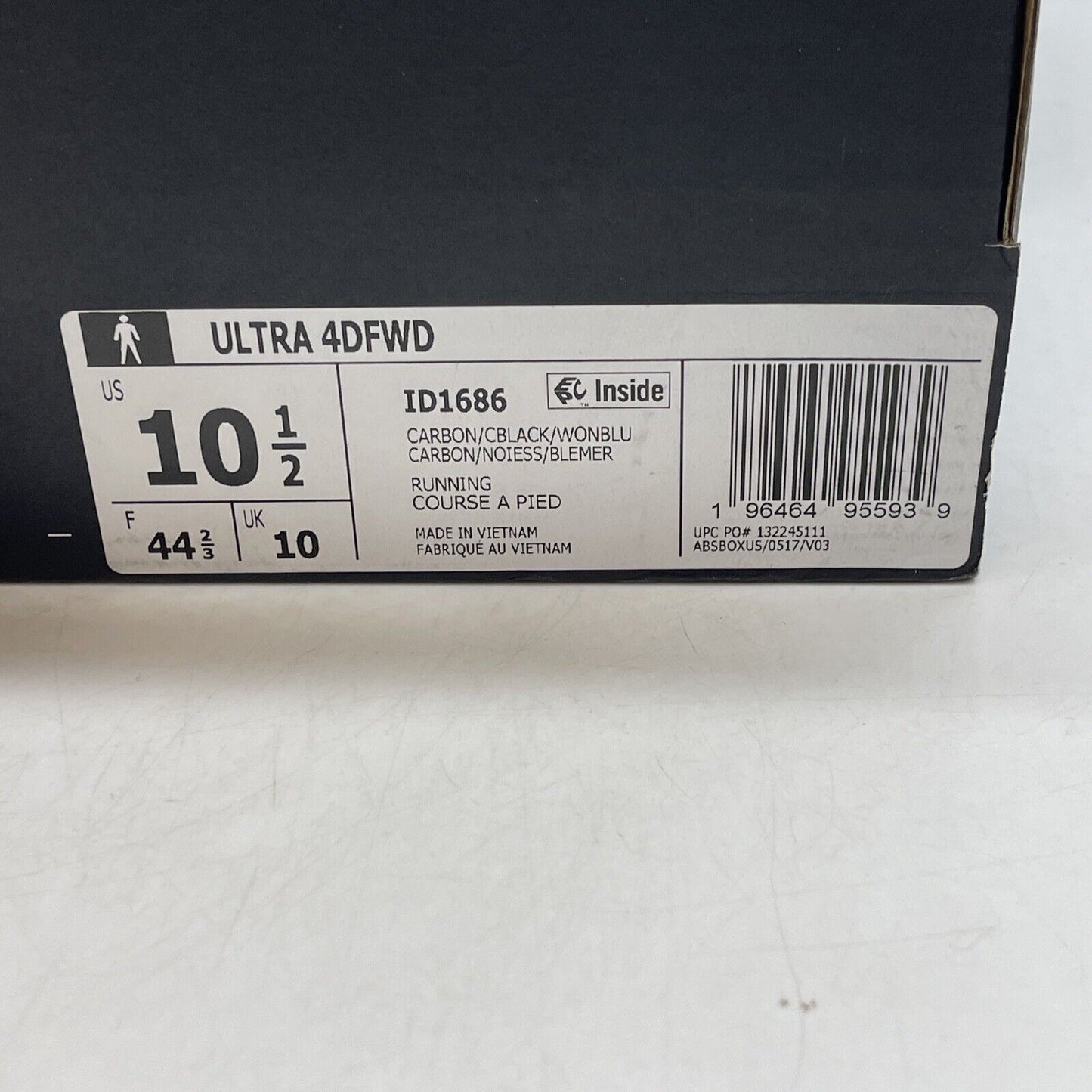 Size 10.5 - Adidas Ultra 4DFWD Carbon Wonder Blue Grey Suede Leather (ID1686)