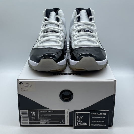 Size 10 - Jordan 11 Retro Concord Black White Leather Suede (378037-107)