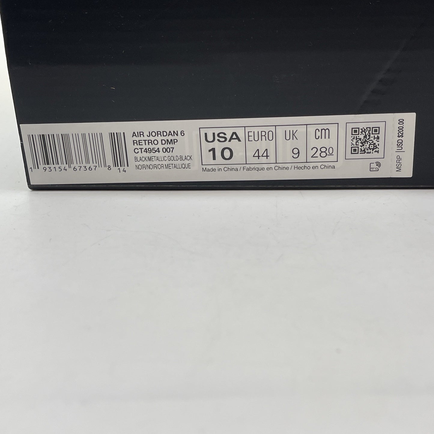 Size 10 - Jordan 6 Retro Defining Moments 2020 Black Suede (CT4954-007)