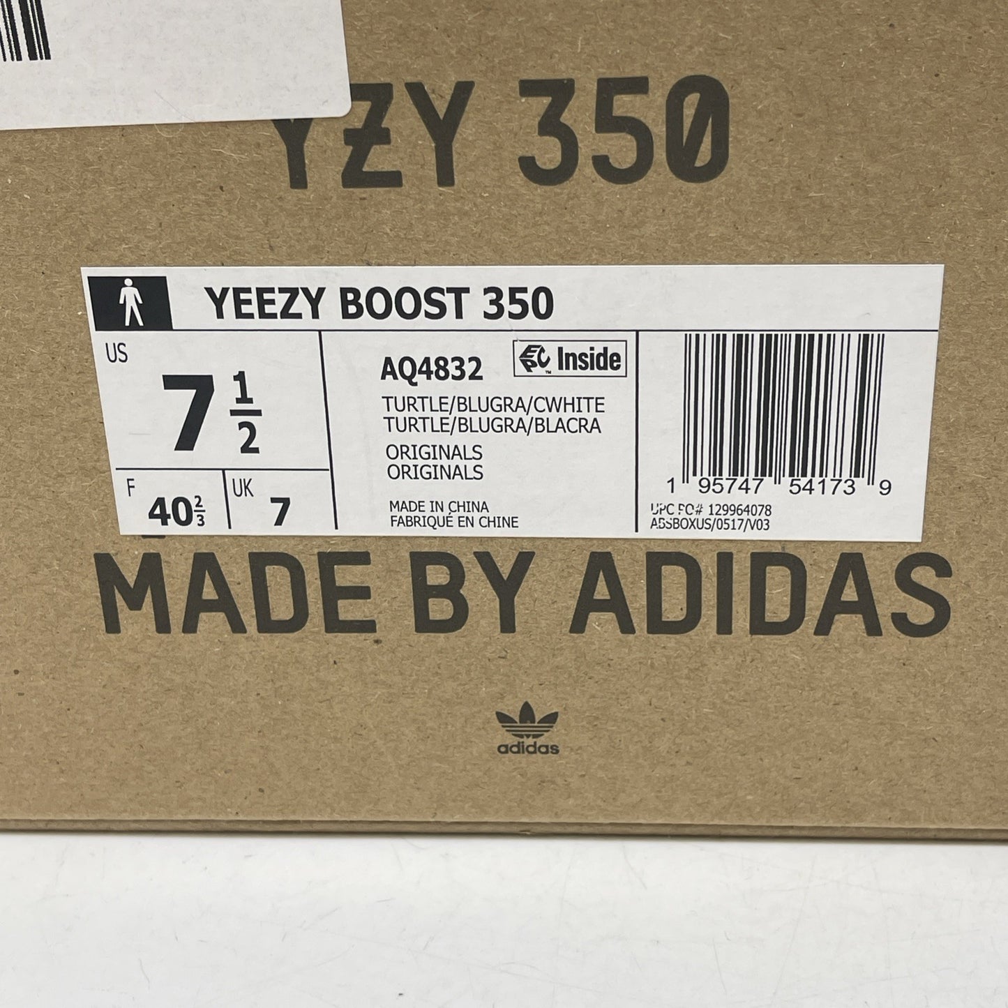 Size 7.5 - adidas Yeezy Boost 350 Low Turtle Dove Black White (AQ4832)