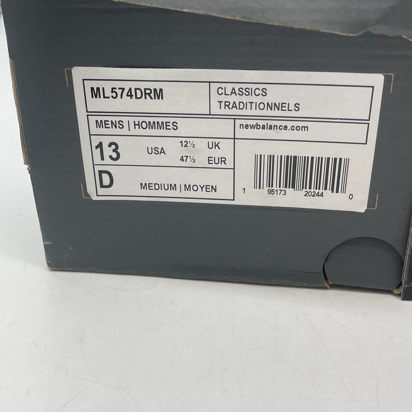 Size 13 - New Balance 574 Rugged White Varsity Green (ML574DRM)