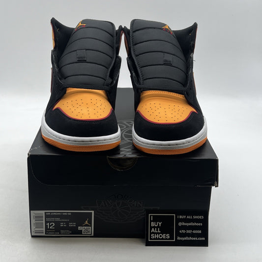 Size 12 - Air Jordan 1 Mid SE Fat Tongue Vivid Orange Black (FJ4923-008)