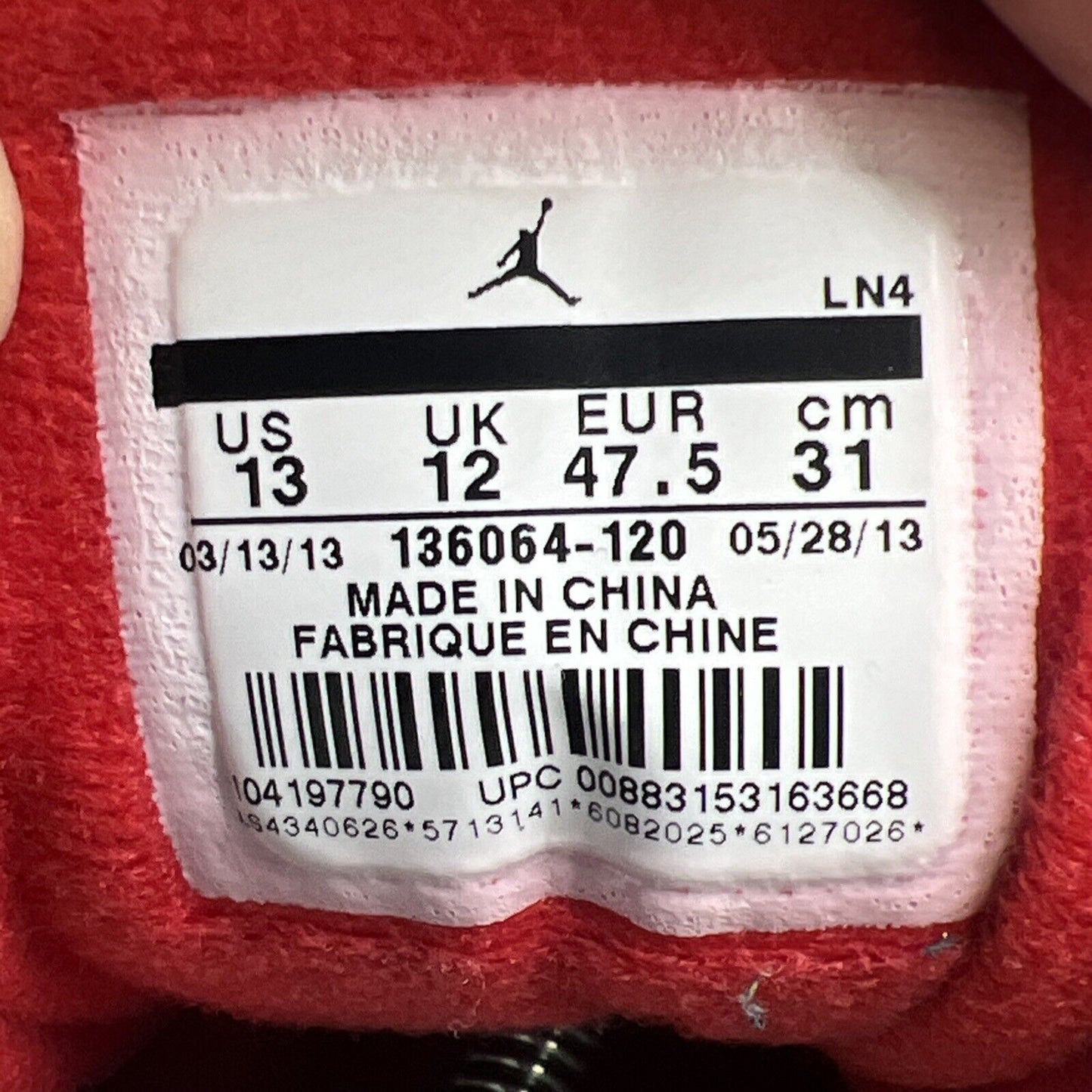 Size 13 - Air Jordan 3 Retro 2013 Fire Red (136064-120)