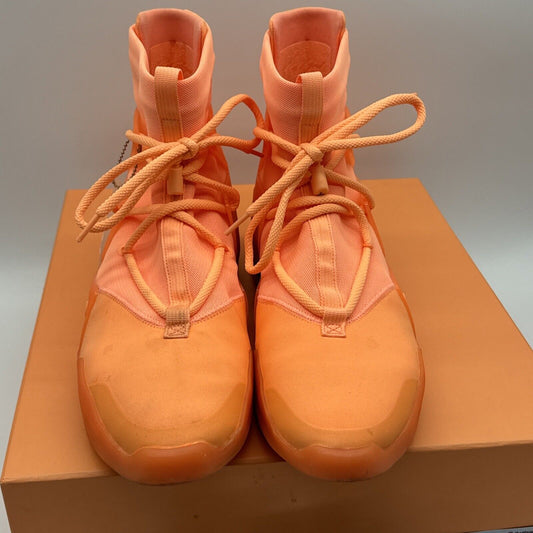 Size 12 - Nike Air Fear of God 1 Orange Pulse 2019 OG All Icy Sole High Top Sued