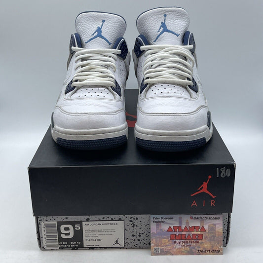 Size 9.5 - Air Jordan 4 Retro LS Columbia Navy White Leather (314254-107)