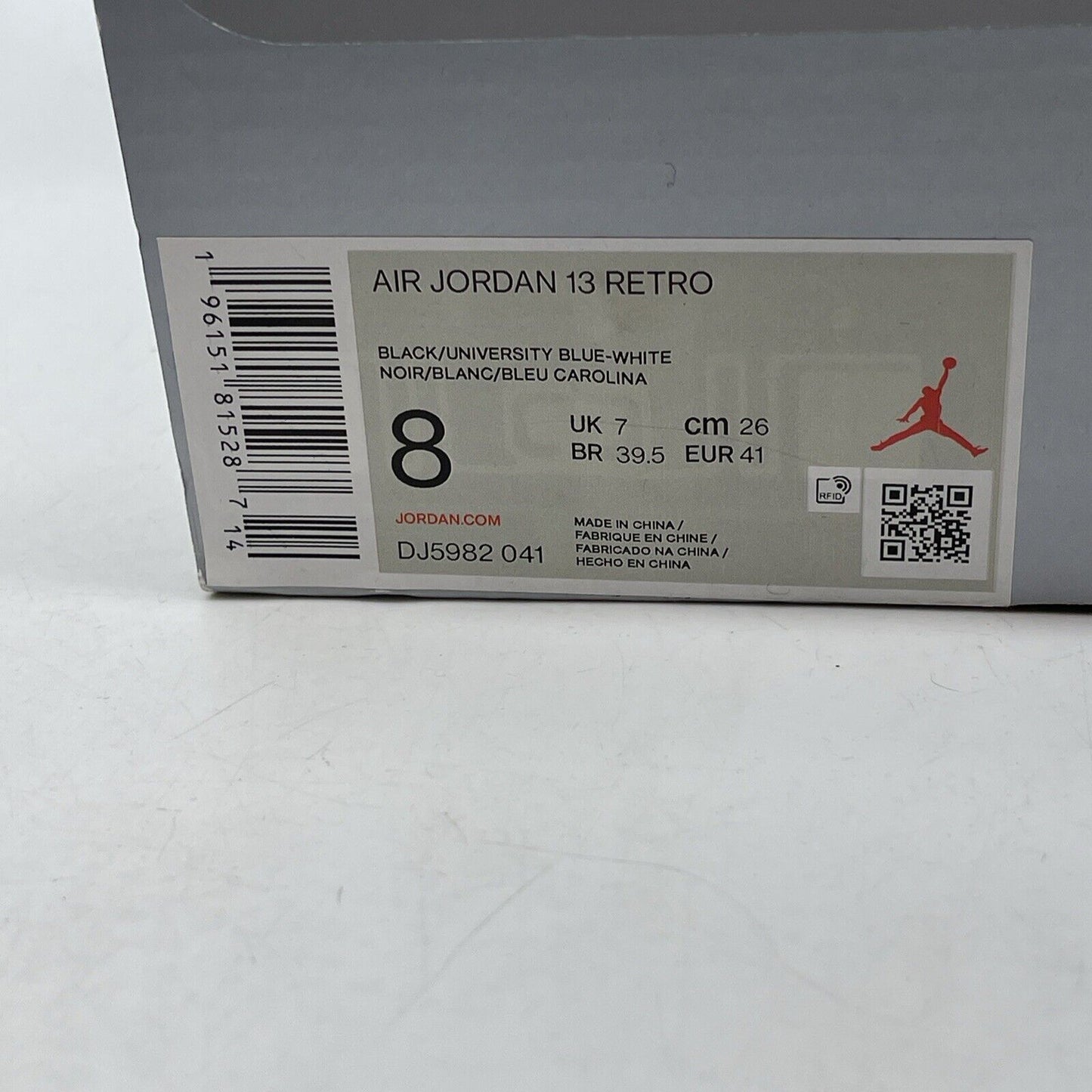 Size 8 - Jordan 13 Retro Mid Black University Blue Black Suede (DJ5982-041)