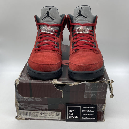 Size 9.5 - Jordan 5 Retro Mid Raging Bull Red Black Suede (DD0587-600)