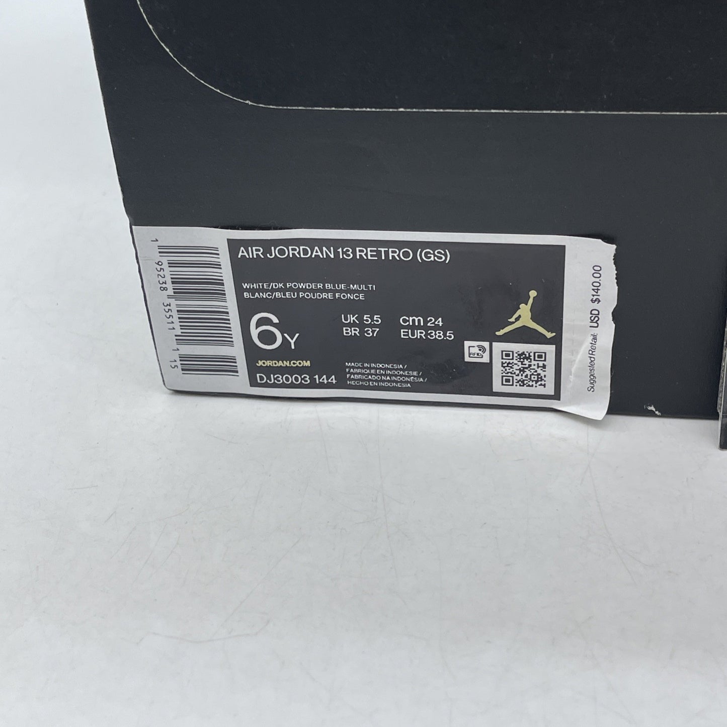 Size 6Y (GS) - Air Jordan 13 Retro Mid Obsidian 2021 (DJ3003-144)