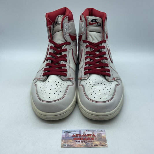 Size 15 - Air Jordan 1 Retro OG High Phantom Red Suede Tan Leather (555088-160)
