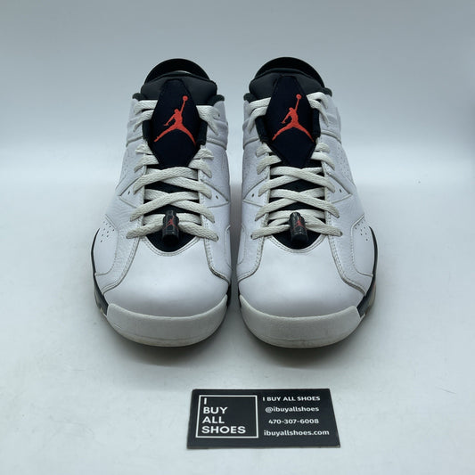 Size 11 - Air Jordan 6 Low White Infrared Black Suede Leather (304401-123)