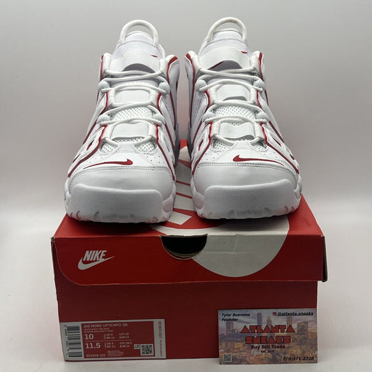 Size 10 - Nike Air More Uptempo White Varsity Red 2018 Leather (921948-102)