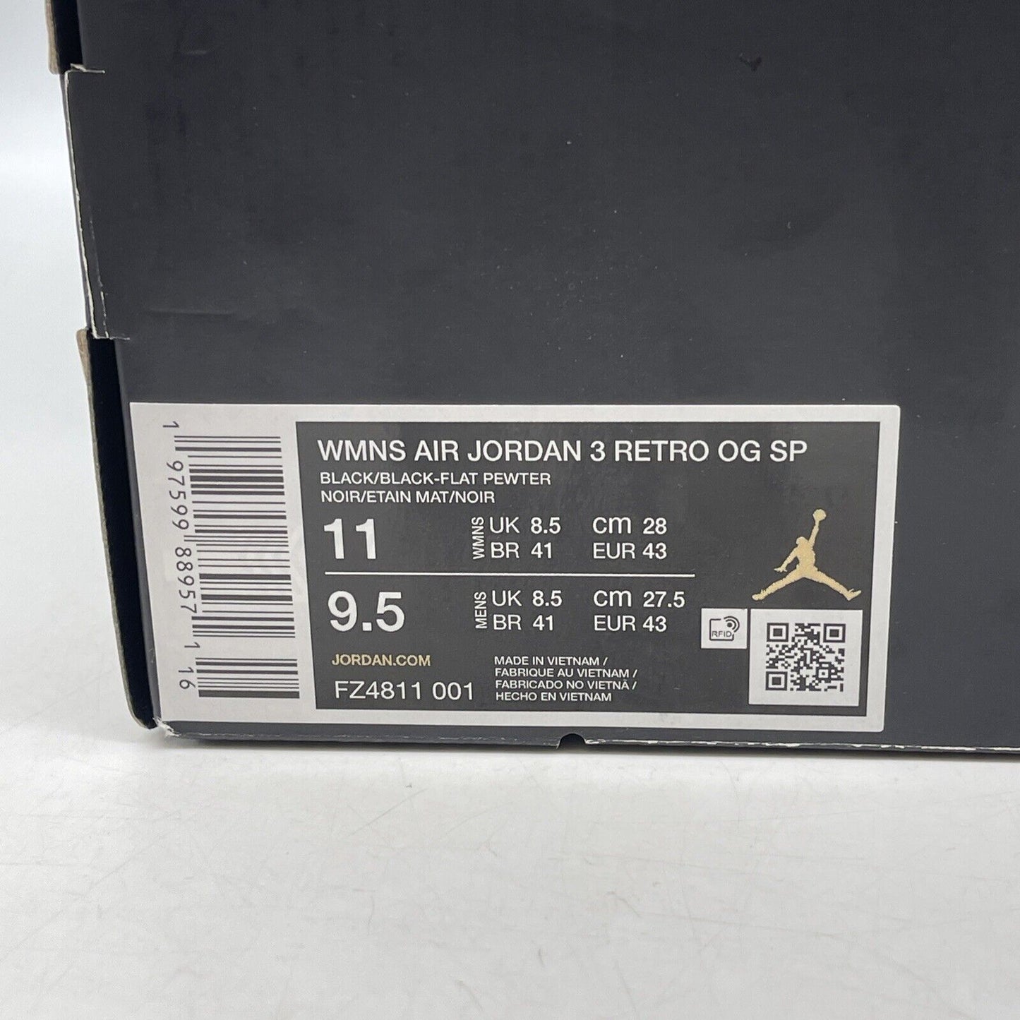 Size 11W- A Ma Maniére x Air Jordan 3 Retro While You Were Sleeping (FZ4811-001)