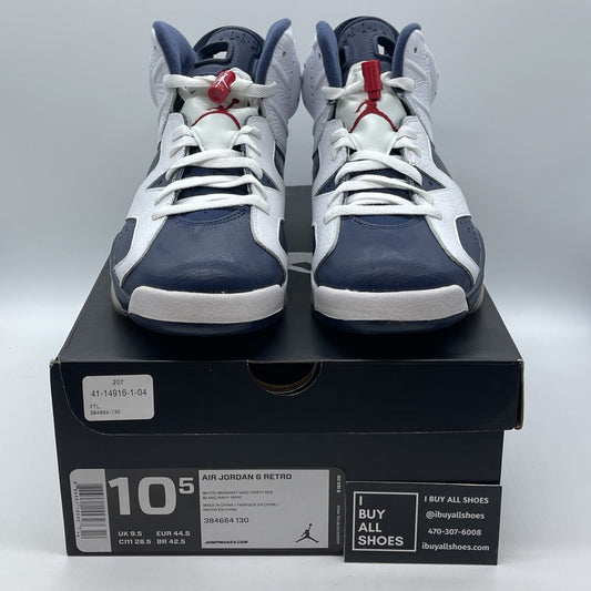 Size 10.5 - Air Jordan 6 Retro 2012 Olympic White Blue Leather (384664-130)