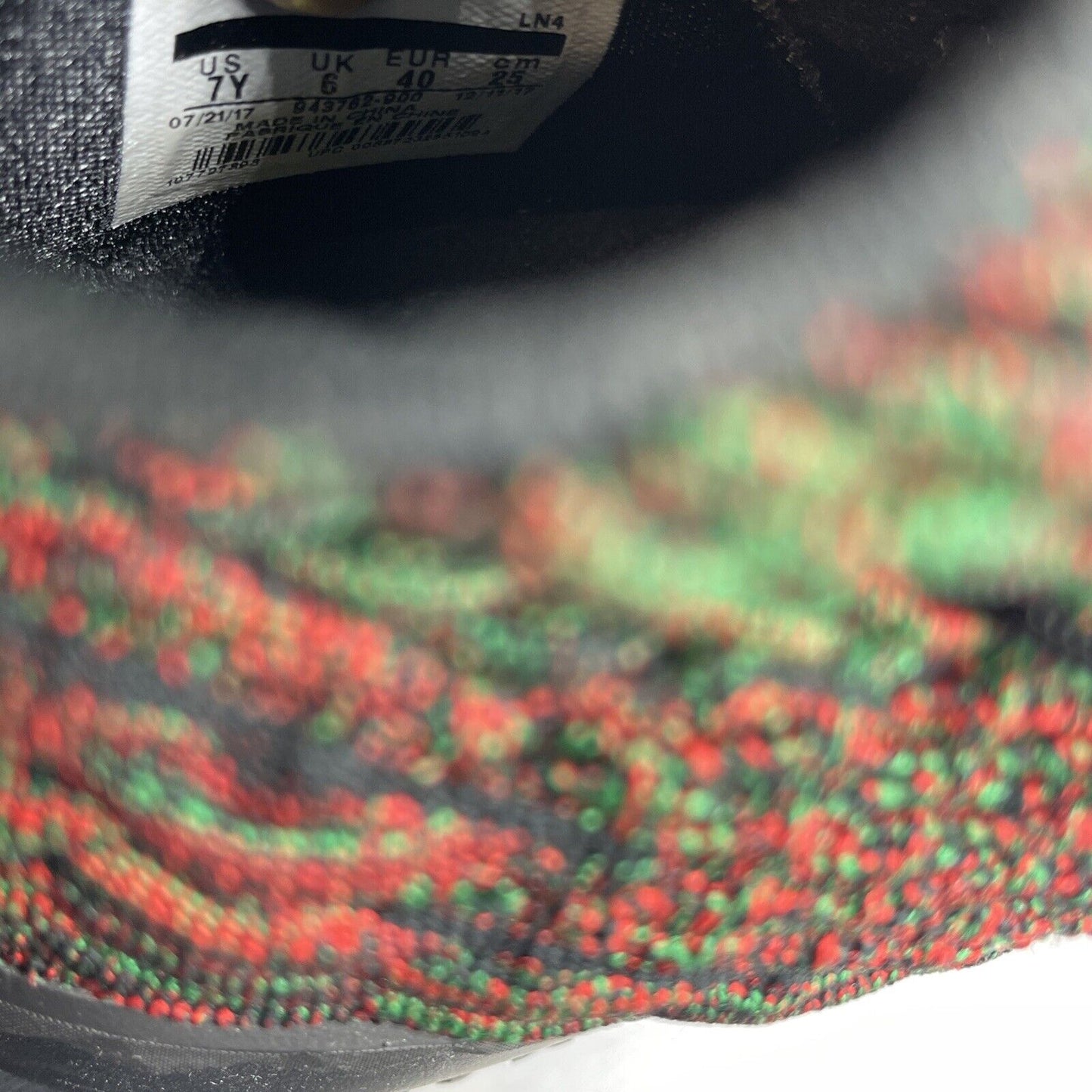Size 7Y (GS) - Nike LeBron 15 High BHM Green Red Black Suede (943762-900)