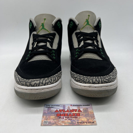 Size 10 - Jordan 3 Retro Mid Pine Green Black White Suede Leather (CT8532-030)