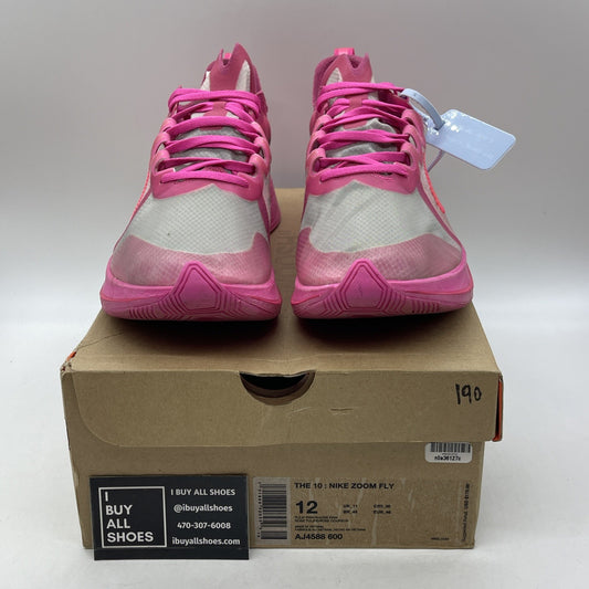 Size 12 - Nike Off-White x Zoom Fly SP Tulip Pink Leather (AJ4588-600)
