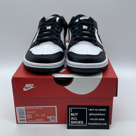 Size 5.5Y - Dunk Low Retro White Black Panda Leather (CW1590-100)