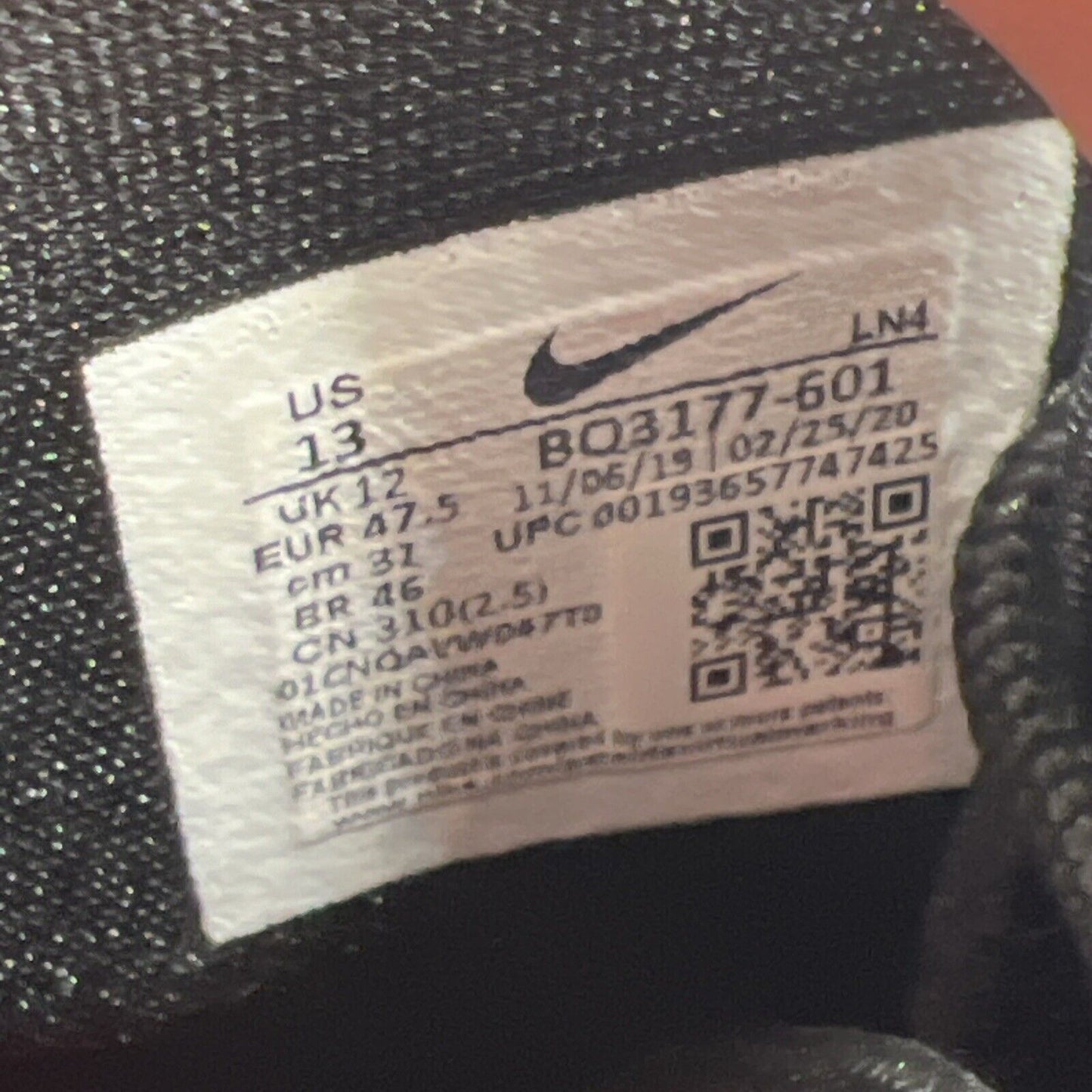 Size 13 - Nike LeBron 17 Air Max Uptempo Black White Red (BQ3177-601)