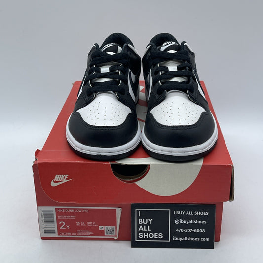 Size 2Y - Nike Dunk Low Retro Black White Leather (DD1503-101)