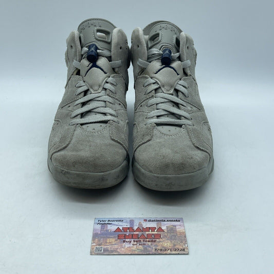 Size 7 - Jordan 6 Retro Mid Georgetown Grey Suede Blue Leather (384665-012)
