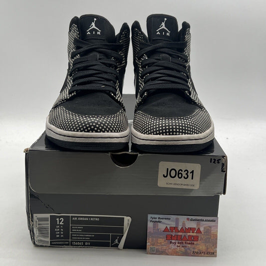 Size 12 - Air Jordan 1 Retro Black White (136065-011)