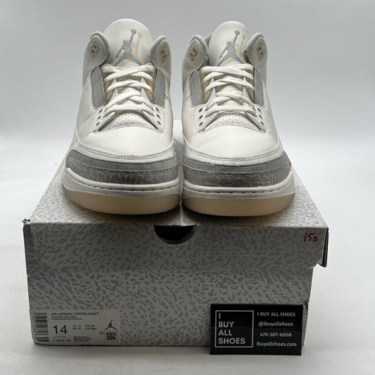 Size 14 - Air Jordan 3 Retro Craft Ivory/Grey White Leather (FJ9579-100)