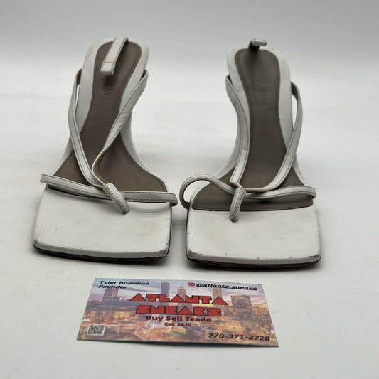 Size 7.5 - Bottega Veneta White Thong Ankle Sandal Heel