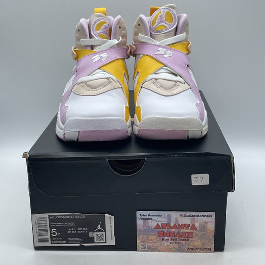 Size 5Y (GS) - Jordan 8 Retro High Light Arctic Pink Pink Yellow (580528-816)