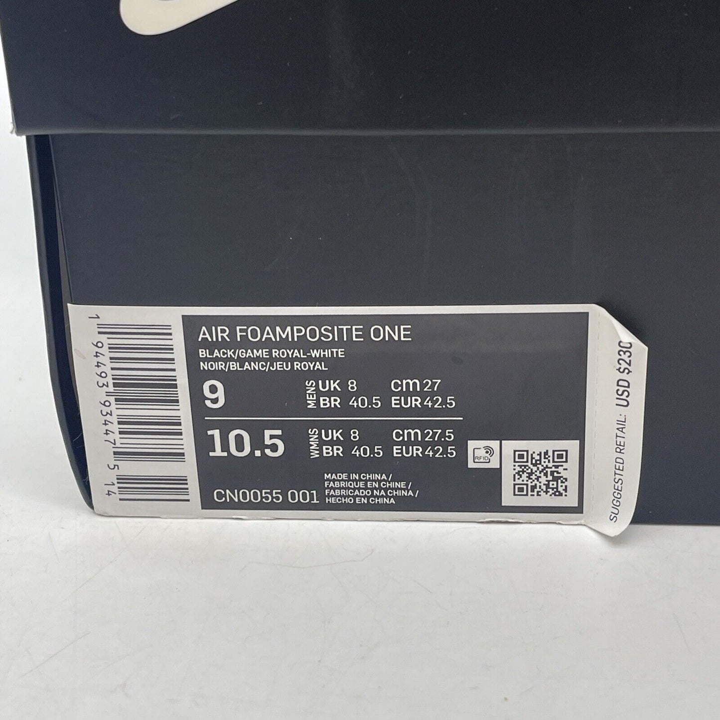 Size 9 - Nike Air Foamposite One 1996 All-Star Game Black Leather (CN0055-001)