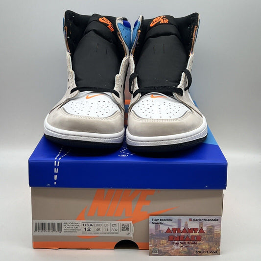 Size 12 - Jordan 1 Retro High OG Prototype Brand New Og All Blue Orange White
