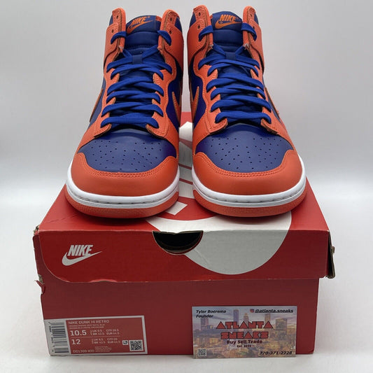 Size 10.5 - Nike Dunk High Knicks Orange White Blue Leather (DD1399-800)