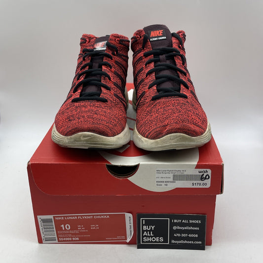 Size 10 - Nike Lunar Flyknit Chukka Red (554969-606)