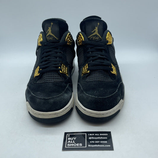 Size 13 - Jordan 4 Retro Royalty 2017 Black Gold Suede Leather (308497-032)