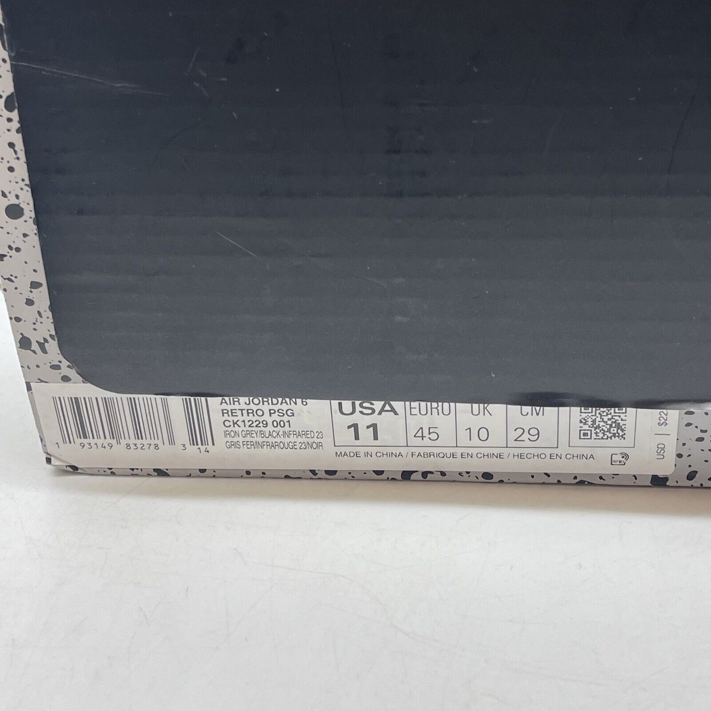 Size 11 - Paris Saint-Germain x Air Jordan 6 Retro Iron Grey Black (CK1229-001)
