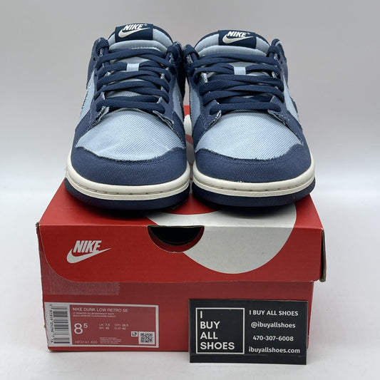 Size 8.5 - Nike Dunk SE Low Light Armory Blue Denim Suede (HF3141-400)