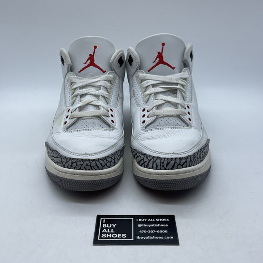 Size 10 - Jordan 3 Retro Mid White Cement Reimagined Leather Suede (DN3707-100)