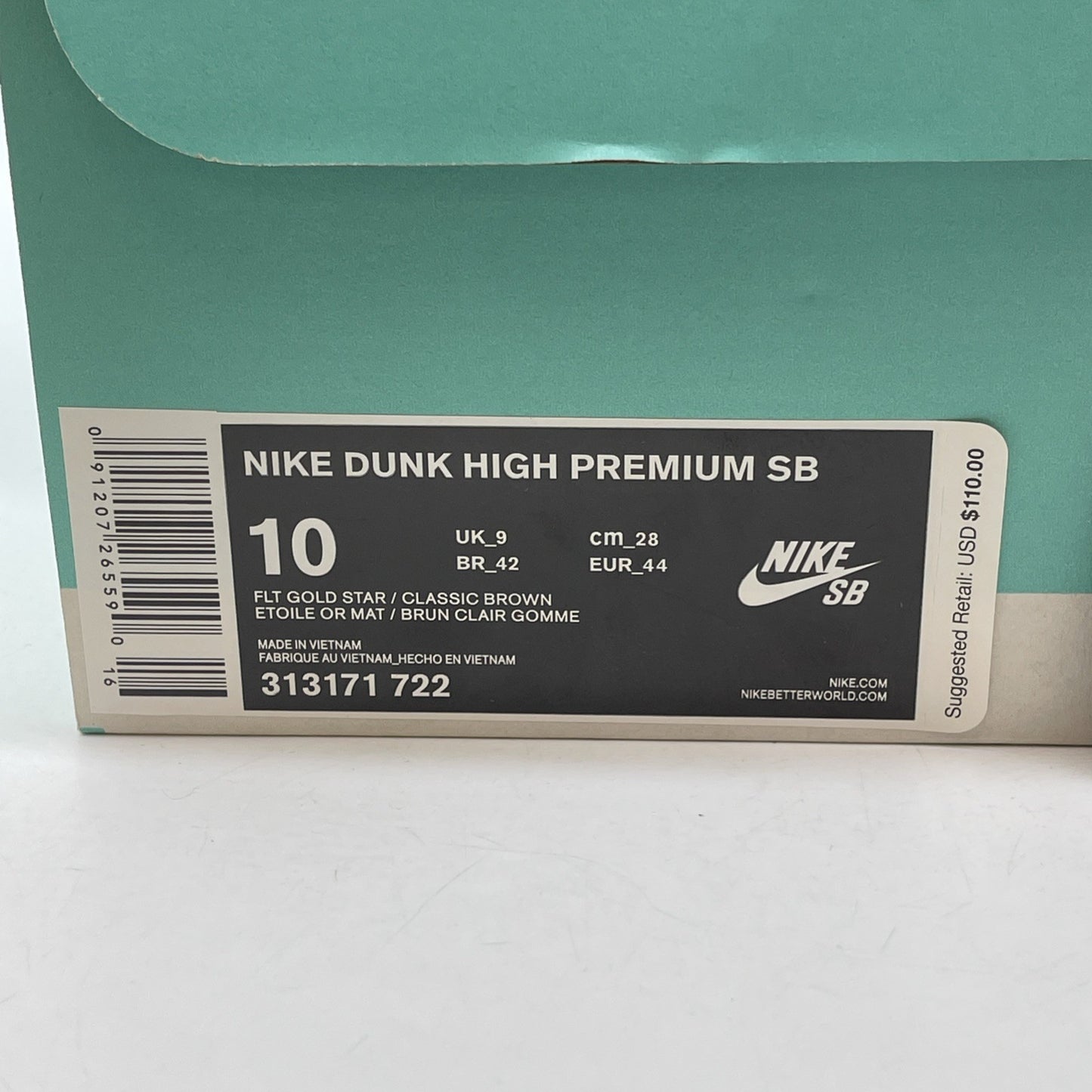 Size 10 - Nike SB Dunk Premium Hemp High Waffle Brown Suede (313171-722)