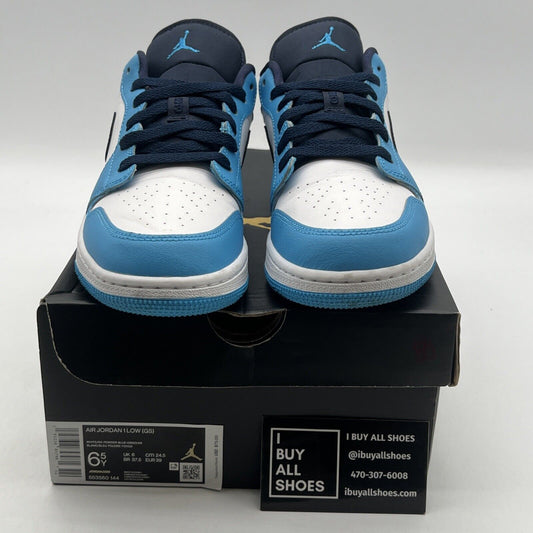 Size 9.5 - Air Jordan 1 Low UNC 2021 Black/University Blue/White (553560-144)
