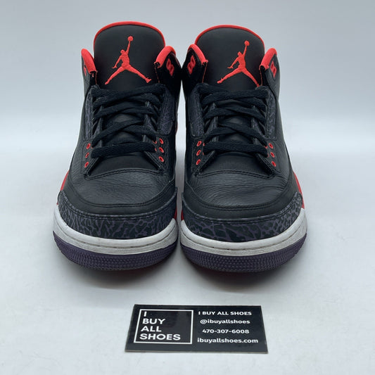 Size 9 - Air Jordan 3 Retro Crimson Black Purple Suede Leather (136064-005)