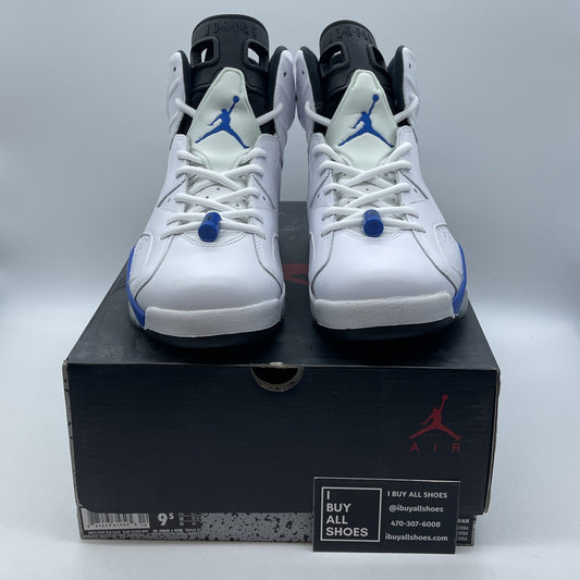 Size 9.5 - Air Jordan 6 Retro 2014 Sport Blue White Leather (384664-107)