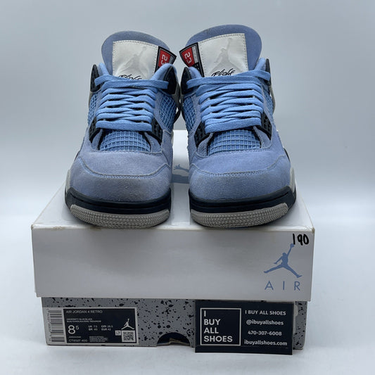 Size 8.5 - Jordan 4 Retro Black Tech Grey University Blue White (CT8527-400)